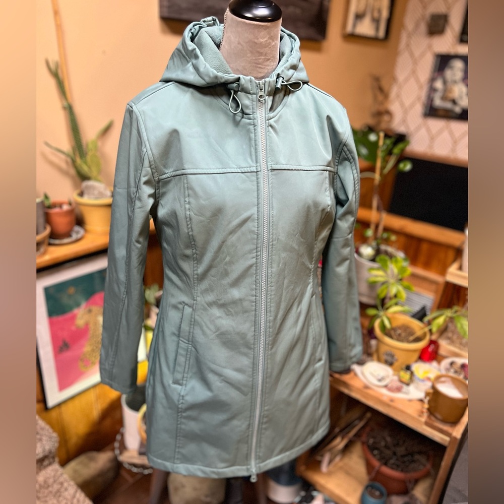 Women’s Outerwear Full Zip Water Resistant Longline Hooded Jacket